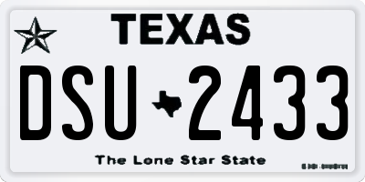 TX license plate DSU2433
