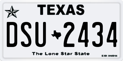 TX license plate DSU2434