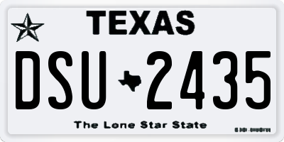 TX license plate DSU2435