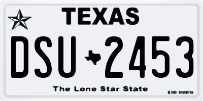 TX license plate DSU2453
