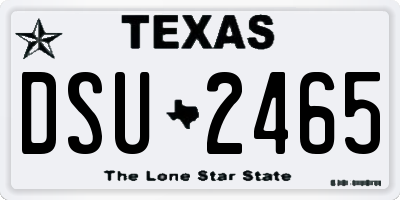 TX license plate DSU2465
