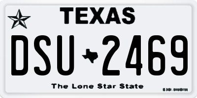 TX license plate DSU2469