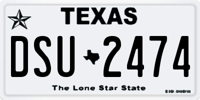 TX license plate DSU2474