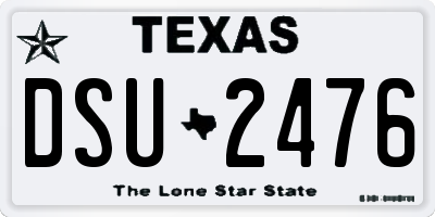 TX license plate DSU2476