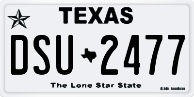 TX license plate DSU2477