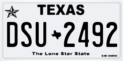 TX license plate DSU2492