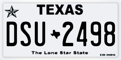 TX license plate DSU2498
