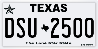 TX license plate DSU2500