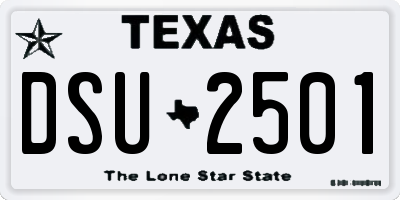TX license plate DSU2501