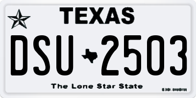 TX license plate DSU2503