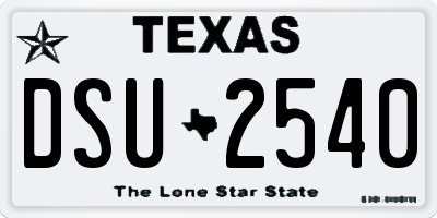 TX license plate DSU2540