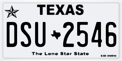 TX license plate DSU2546