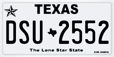 TX license plate DSU2552