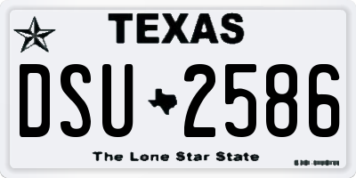 TX license plate DSU2586