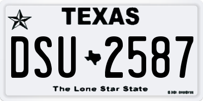 TX license plate DSU2587