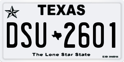 TX license plate DSU2601