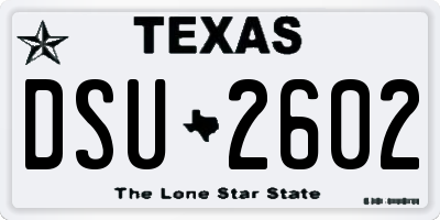 TX license plate DSU2602