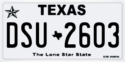 TX license plate DSU2603
