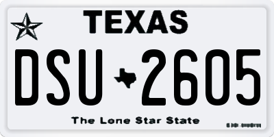 TX license plate DSU2605