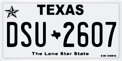 TX license plate DSU2607