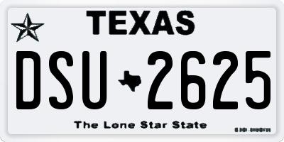 TX license plate DSU2625