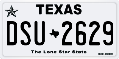TX license plate DSU2629