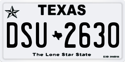 TX license plate DSU2630