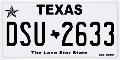 TX license plate DSU2633
