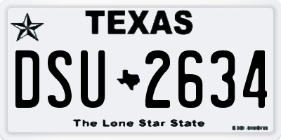 TX license plate DSU2634