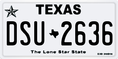 TX license plate DSU2636