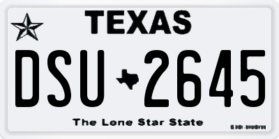 TX license plate DSU2645