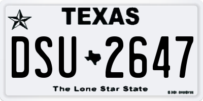 TX license plate DSU2647