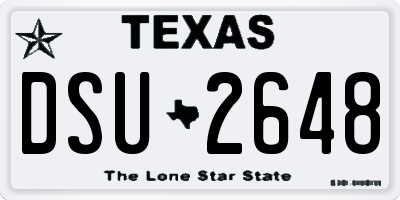 TX license plate DSU2648