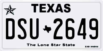 TX license plate DSU2649