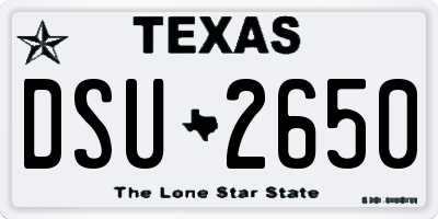 TX license plate DSU2650