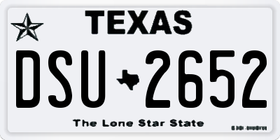 TX license plate DSU2652