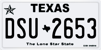 TX license plate DSU2653
