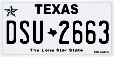 TX license plate DSU2663