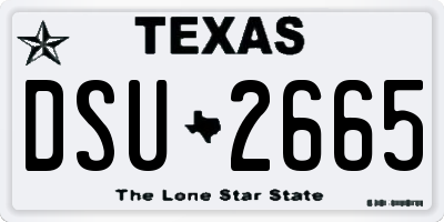 TX license plate DSU2665
