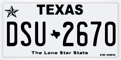 TX license plate DSU2670