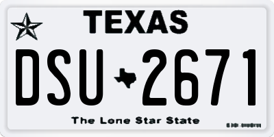 TX license plate DSU2671