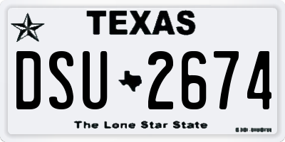 TX license plate DSU2674