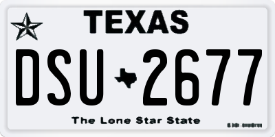 TX license plate DSU2677