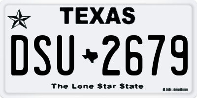TX license plate DSU2679