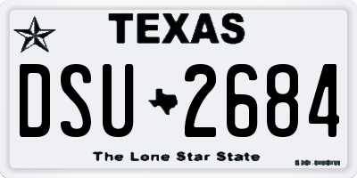 TX license plate DSU2684