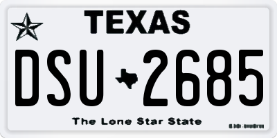 TX license plate DSU2685
