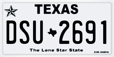 TX license plate DSU2691