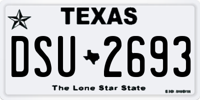 TX license plate DSU2693