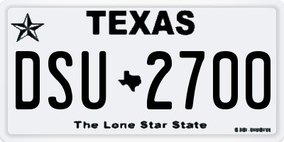 TX license plate DSU2700