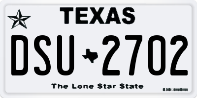 TX license plate DSU2702
